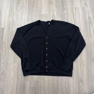 Vintage Cardigan Sweater Men's 3XL XXXL Black Button Acrylic USA Made 90s